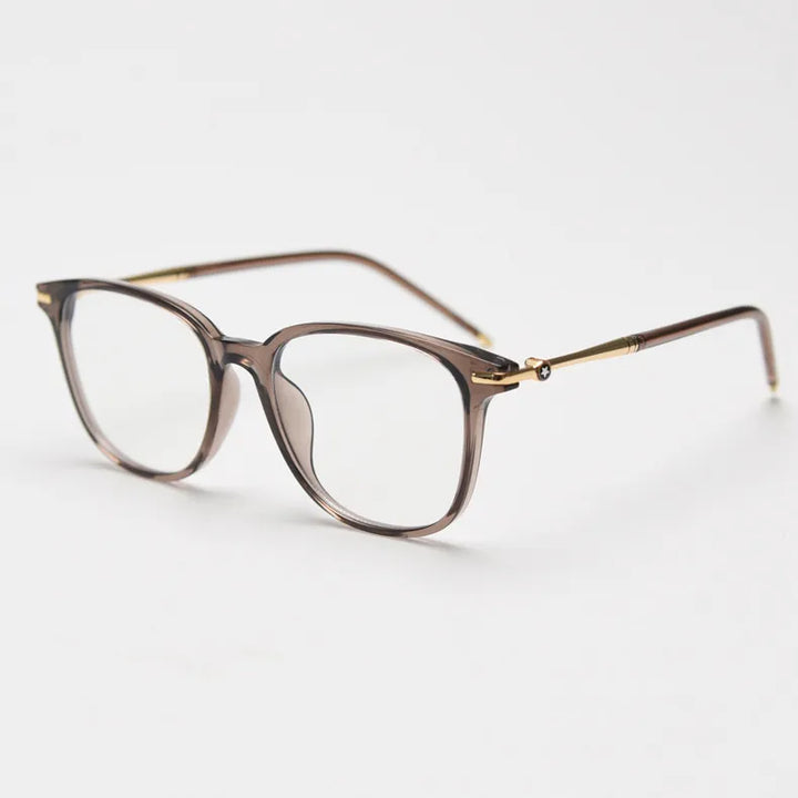 CCspace Unisex Full Rim Square Tr 90 Titanium Eyeglasses 56968 Full Rim CCspace C11Tea