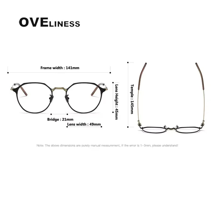 Oveliness Unisex Full Rim Flat Top Oval Titanium Eyeglasses 814149