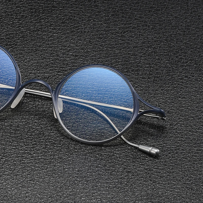 Gatenac Unisex Full Rim Round Titanium Eyeglasses Gxyj1156 Full Rim Gatenac