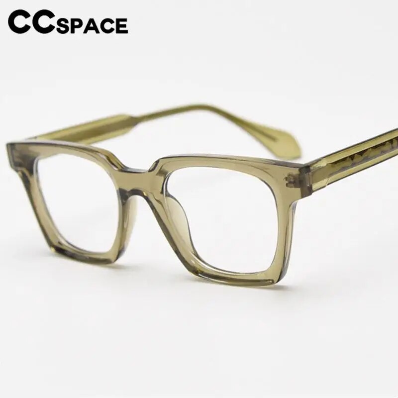 CCspace Unisex Full Rim Square Tr 90 Titanium Eyeglasses 57023 Full Rim CCspace