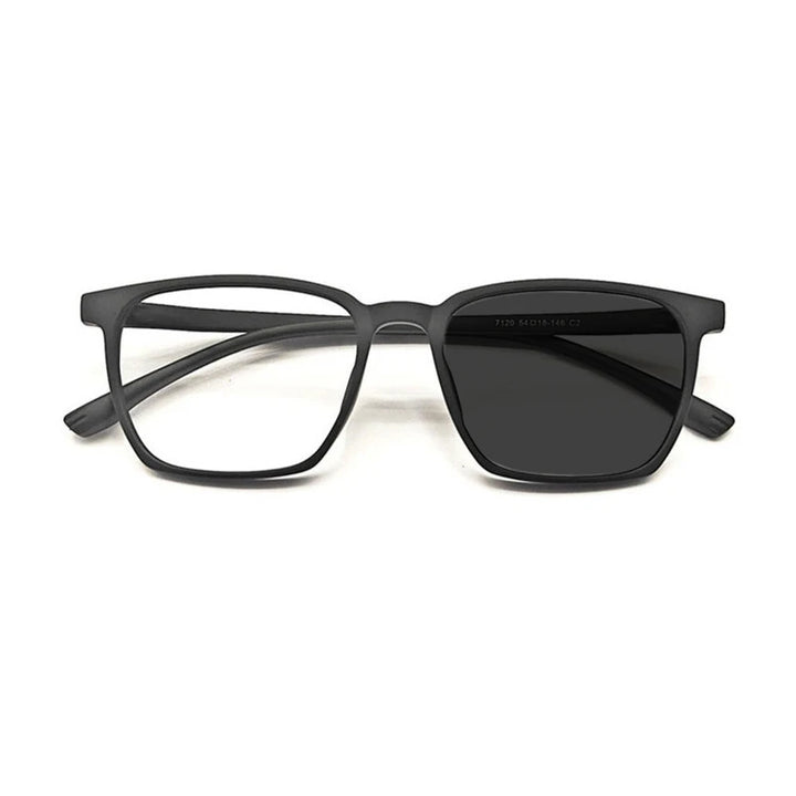 Kocolior Unisex Full Rim Square Tr 90 Acetate Hyperopic Reading Glasses 7120 Reading Glasses Kocolior Photochromic Black 0