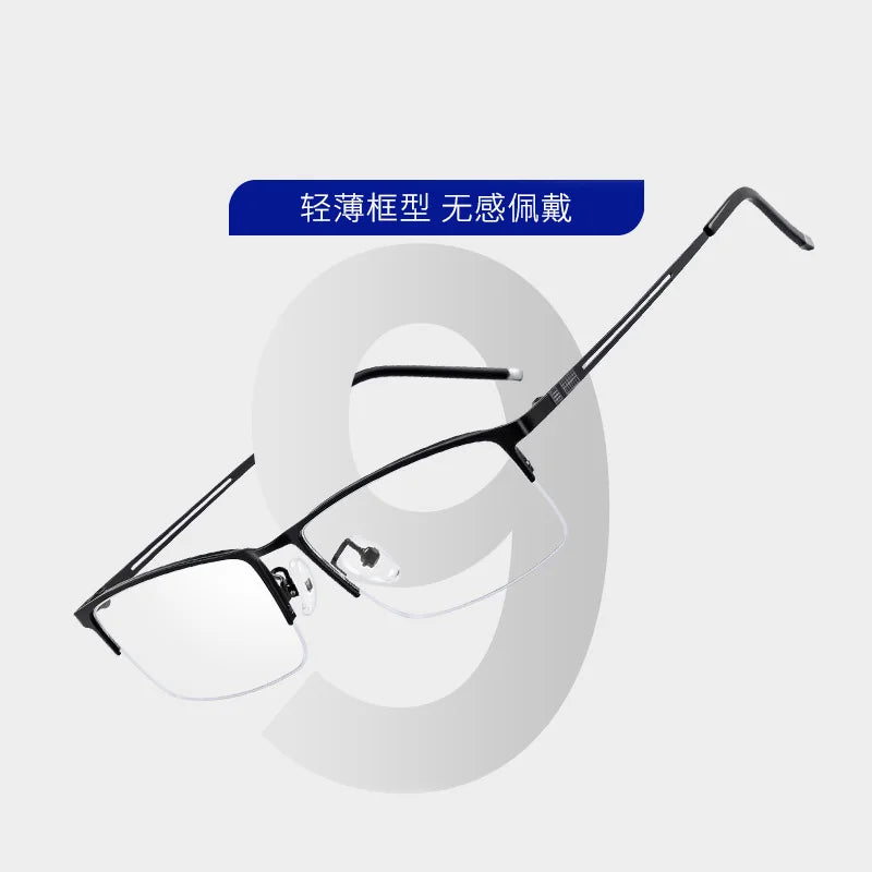 Reven Jate Men's Semi Rim Square Alloy Eyeglasses 990070 Semi Rim Reven Jate