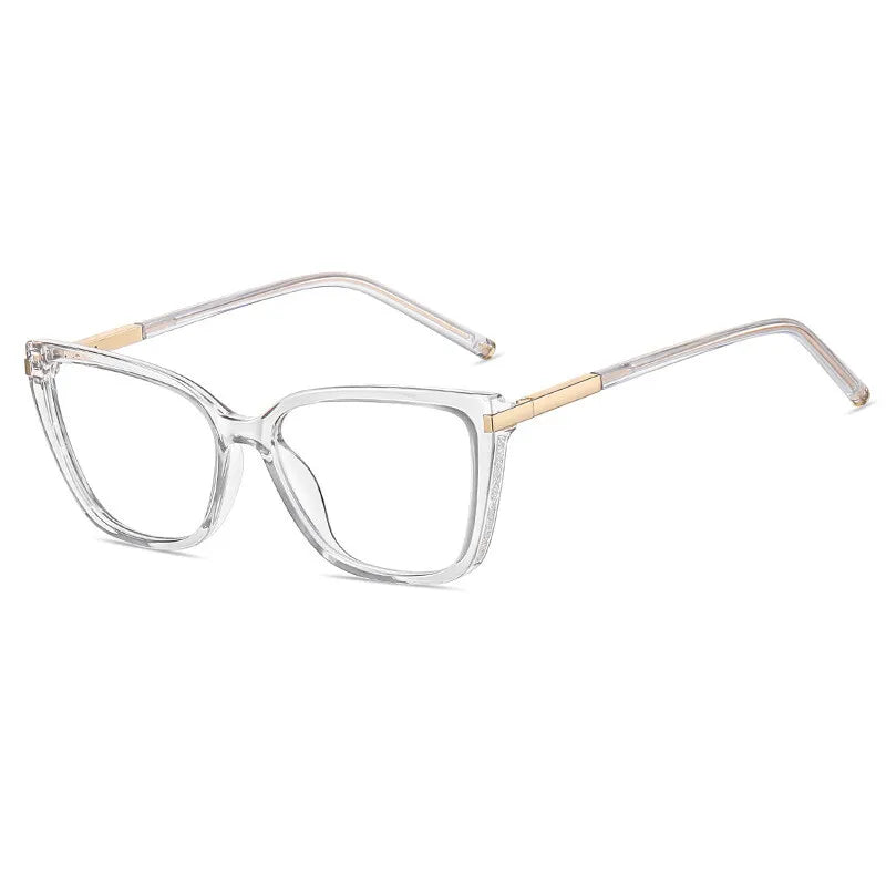 CCspace Women's Full Rim Square Tr 90 Titanium Reading Glasses 310543