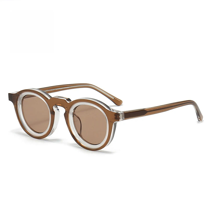 Black Mask Unisex Full Rim Round Acetate Sunglasses 442741 Full Rim Black Mask C7 As Shown