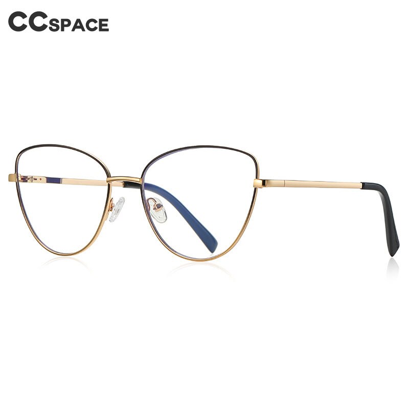 CCspace Unisex Full Rim Square Cat Eye Spring Hinge Alloy Eyeglasses 56273 Full Rim CCspace