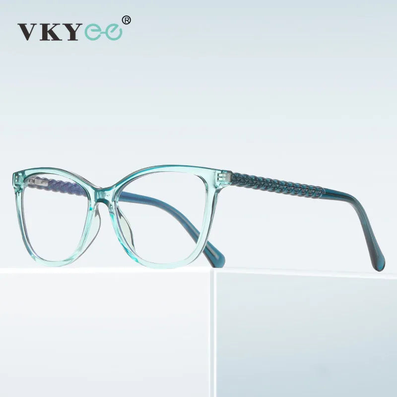 Vicky Women's Full Rim Stainless Steel Tr 90 Square Reading Glasses 2138 Reading Glasses Vicky   