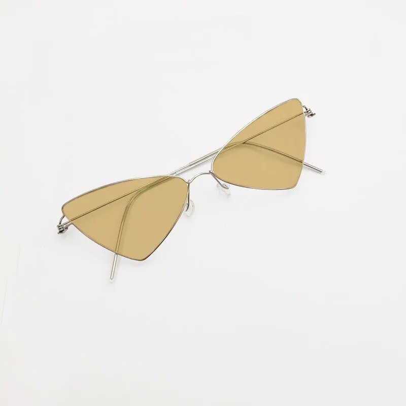 Yuujo Women's Full Rim Cat Eye Stainless Steel Polarized Sunglasses 6340 Sunglasses Yujo