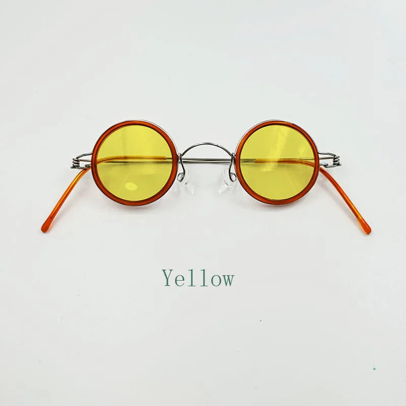 Yujo Unisex Full Rim Round Stainless Steel Acetate Custom Eyeglasses Y3434 Full Rim Yujo C6 CHINA