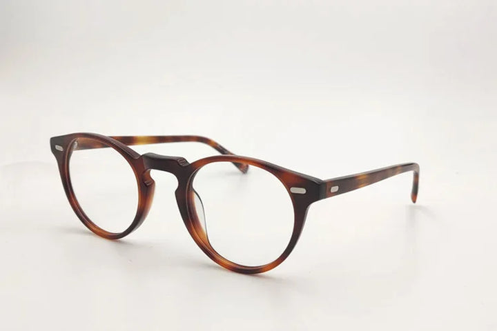 Yujo Unisex Full Rim Round Acetate Eyeglasses 1005 Full Rim Yujo