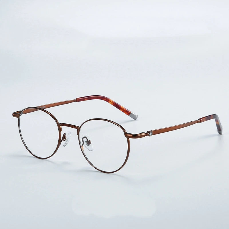 Yimaruili Women's Full Rim Round Titanium Acetate Eyeglasses 905277