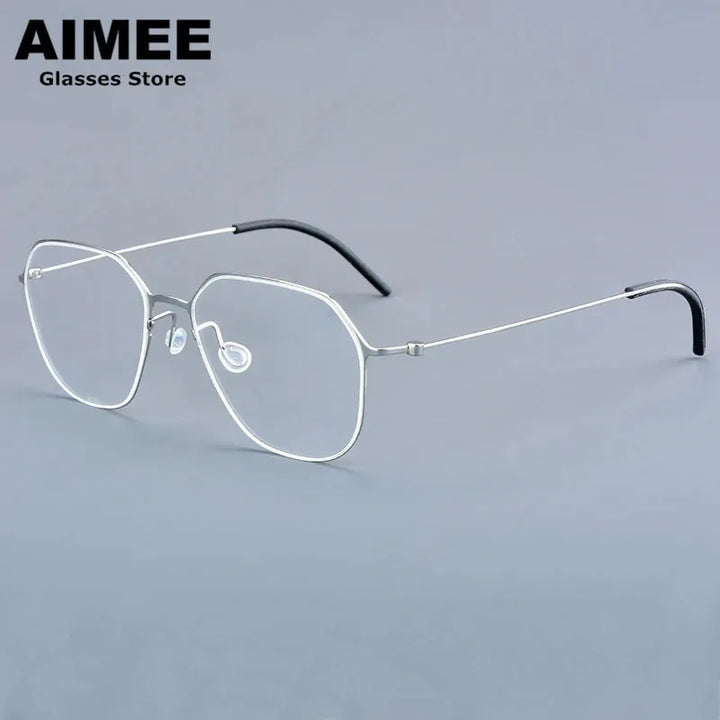 Aimee Women's Full Rim Polygon Screwless Titanium Eyeglasses 550511