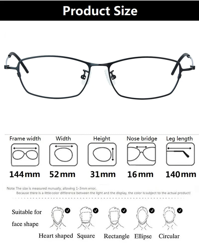 Aimee Unisex Full Rim Square Titanium Eyeglasses 422509