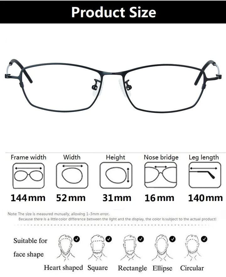 Aimee Unisex Full Rim Square Titanium Eyeglasses 422509