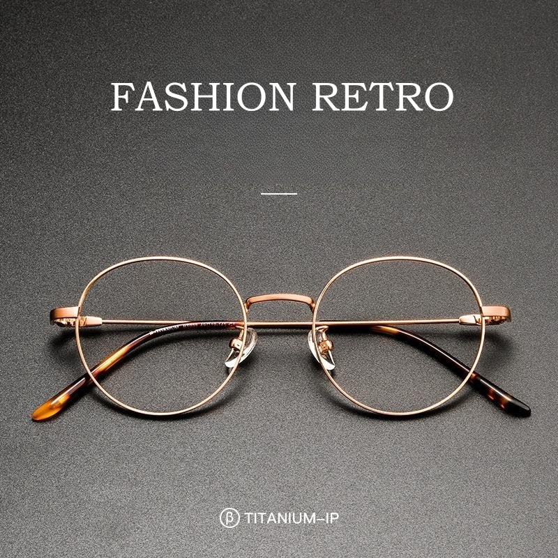 Yimaruili Unisex Full Rim Round Titanium Alloy Eyeglasses Bt038t Full Rim Yimaruili Eyeglasses