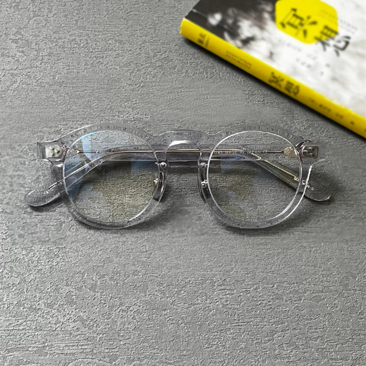 Black Mask Unisex Full Rim Round Acetate Eyeglasses 5125 Full Rim Black Mask