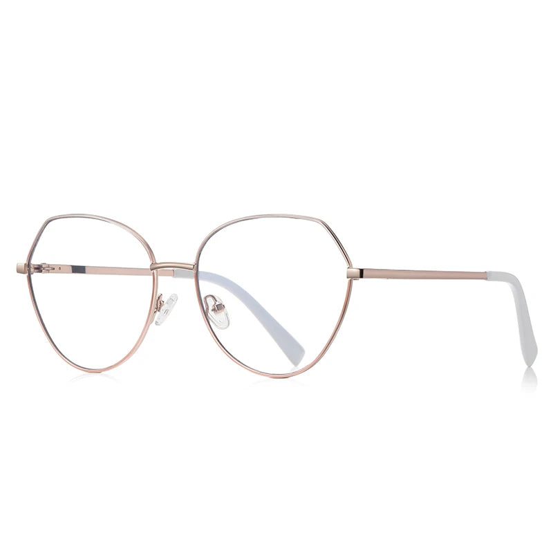 Vicky Women's Full Rim Oval Polygon Stainless Steel Reading Glasses 3095 Reading Glasses Vicky