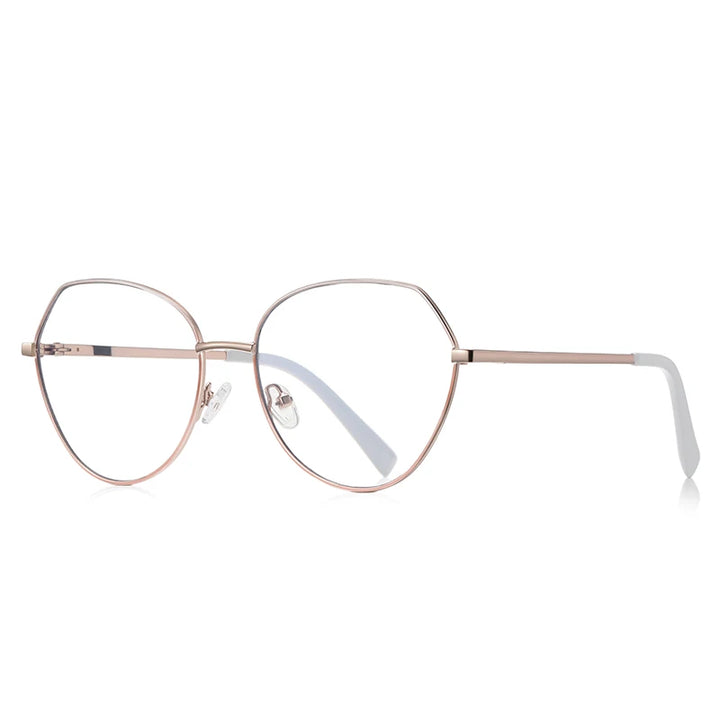 Vicky Women's Full Rim Oval Polygon Stainless Steel Reading Glasses 3095 Reading Glasses Vicky