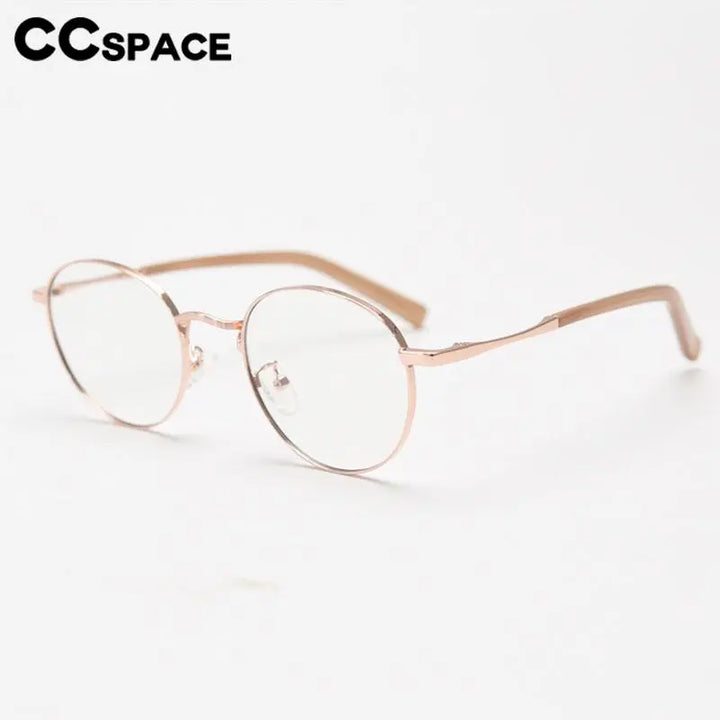 CCspace Unisex Full Rim Round Alloy Eyeglasses 56836 Full Rim CCspace