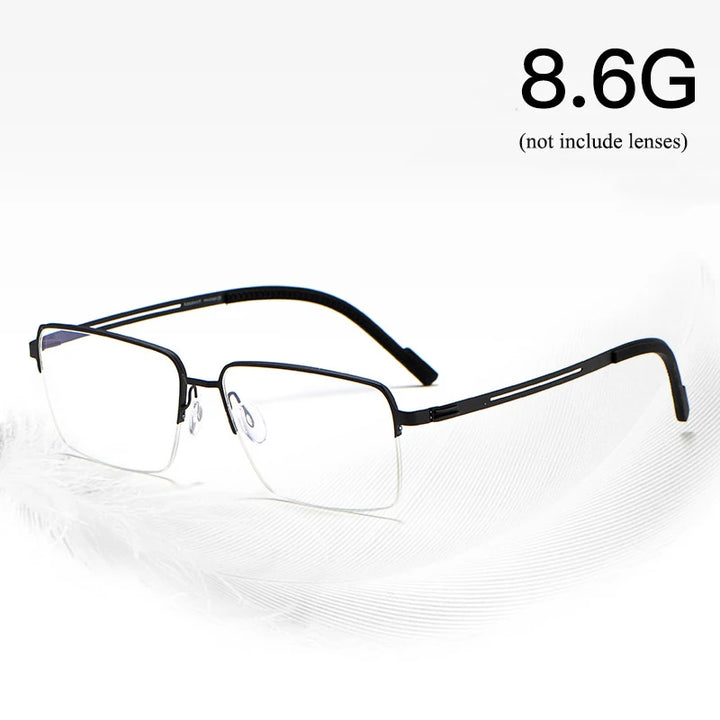 Bclear Unisex Semi Rim Polygon Titanium Eyeglasses B125 Semi Rim Bclear   