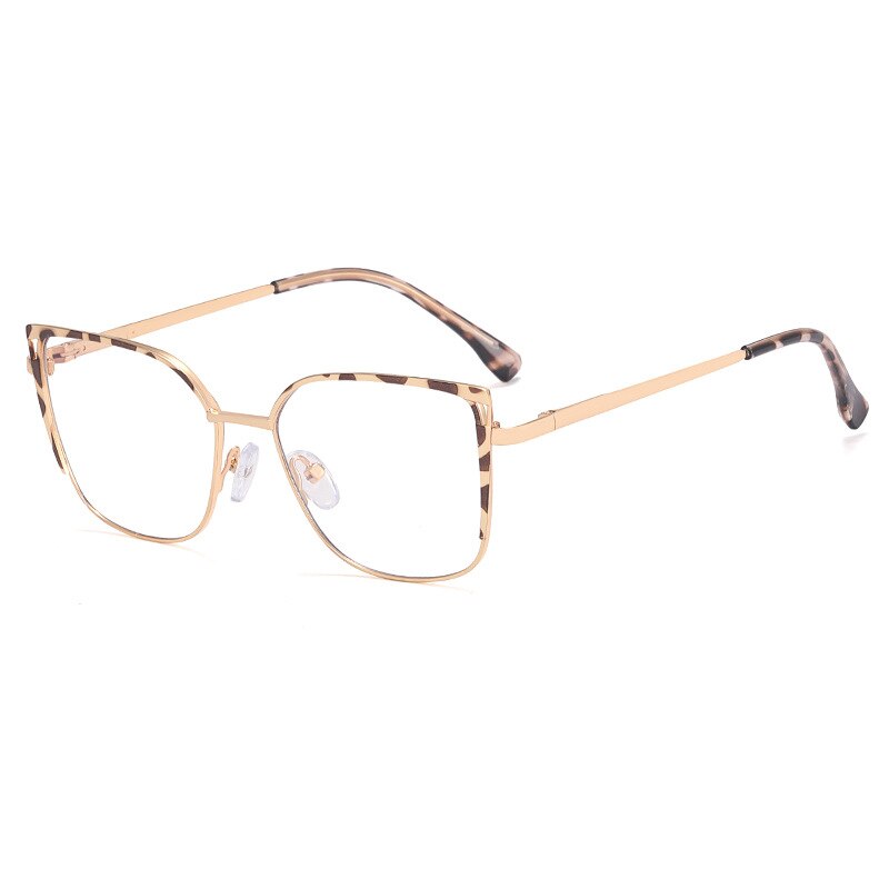 CCspace Unisex Children's Full Rim Square Alloy Eyeglasses 56538 Full Rim CCspace C2Leopard