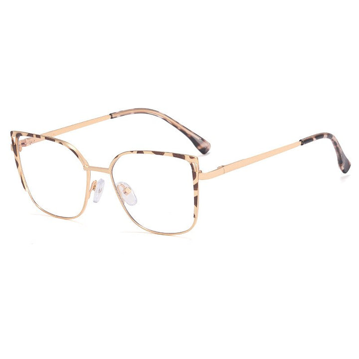 CCspace Unisex Children's Full Rim Square Alloy Eyeglasses 56538 Full Rim CCspace C2Leopard