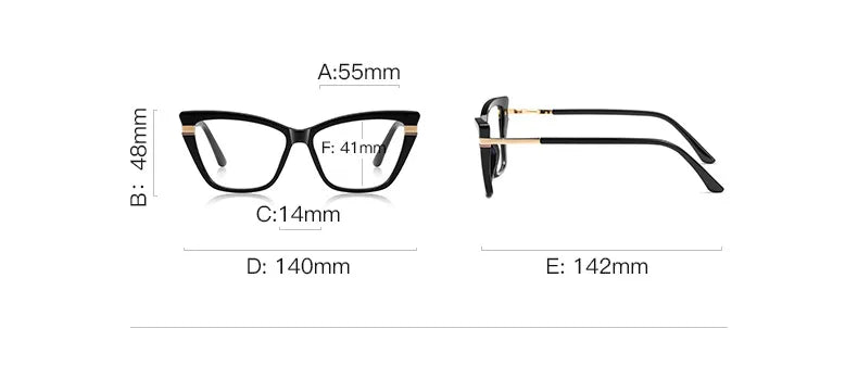 CCspace Women's Full Rim Butterfly Tr 90 Titanium Reading Glasses 310902