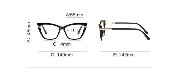 CCspace Women's Full Rim Butterfly Tr 90 Titanium Reading Glasses 310902