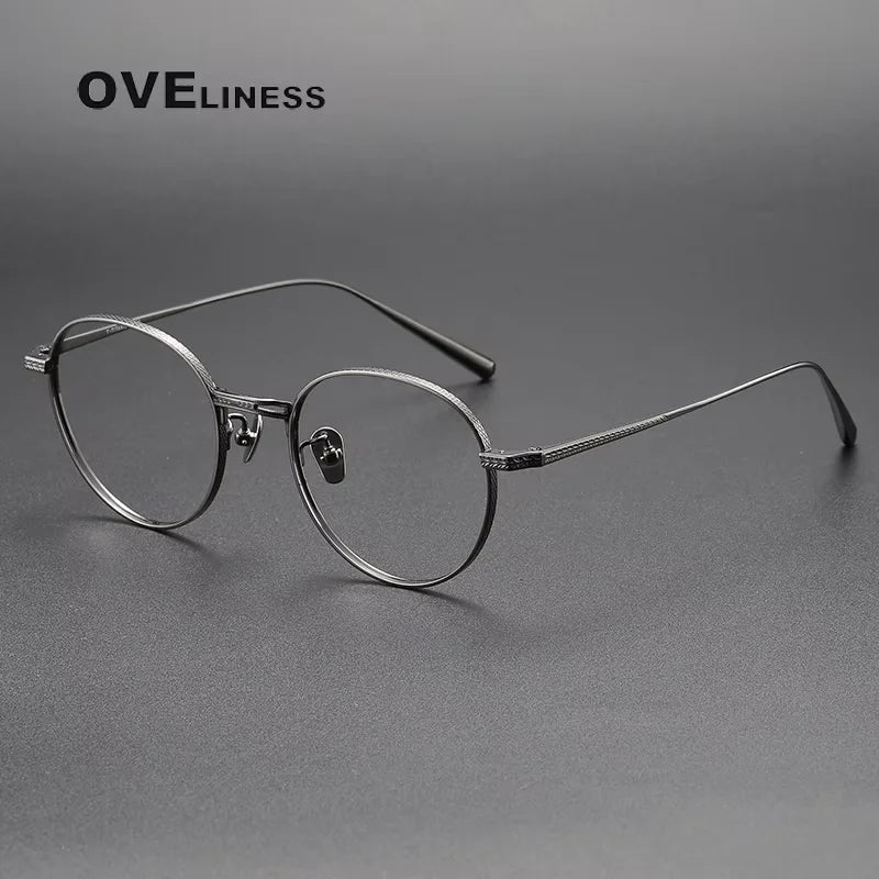 Oveliness Women's Full Rim Round Titanium Eyeglasses 213017