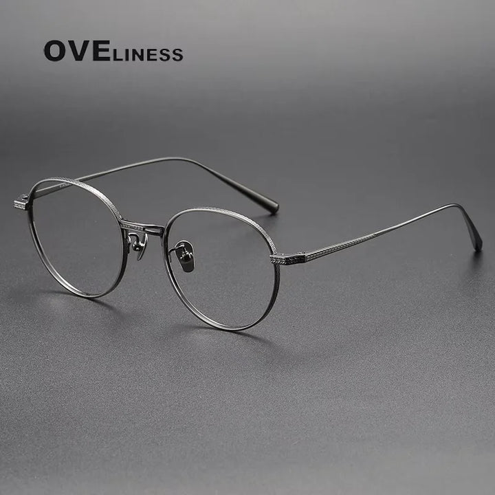 Oveliness Women's Full Rim Round Titanium Eyeglasses 213017