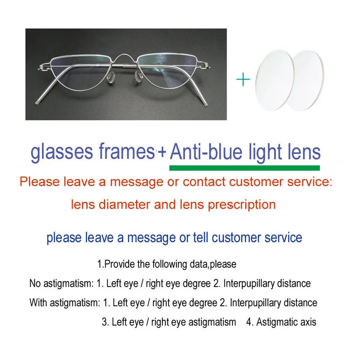 Yujo Unisex Full Rim Flat Top Oval Stainless Steel Custom Eyeglasses Y2645 Full Rim Yujo C2 CHINA