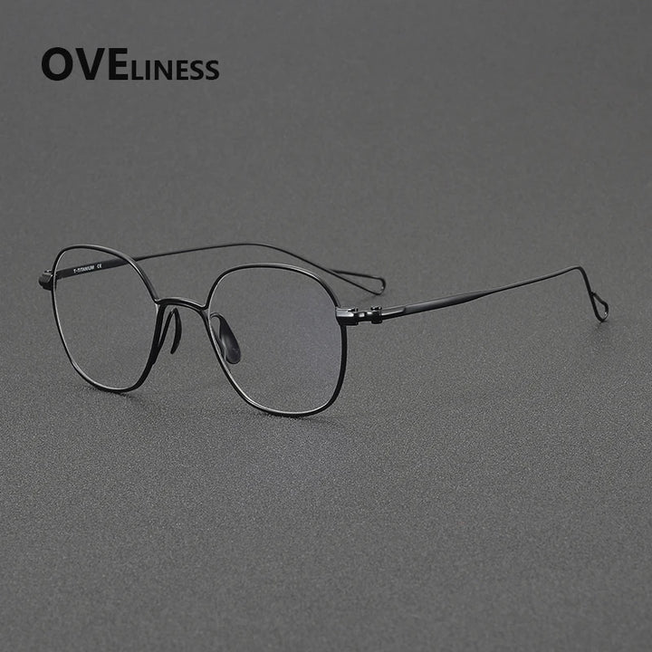 Oveliness Unisex Full Rim Polygon Round Titanium Eyeglasses 61156