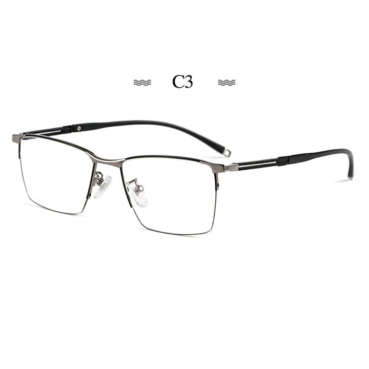 Hotochki Unisex Semi Rim Square Titanium Eyeglasses 860247