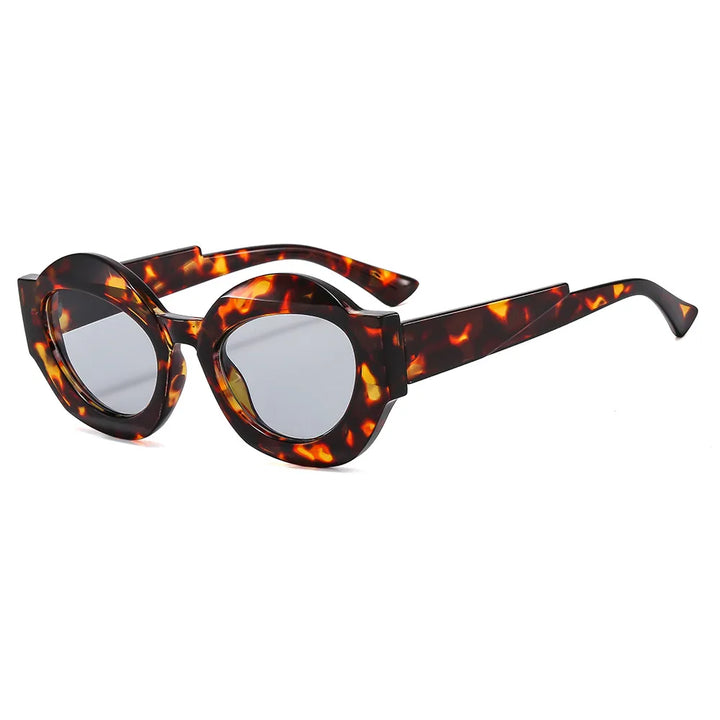 CCspace Unisex Full Rim Oval Resin Eyeglasses 56864 Full Rim CCspace C4LeopardGrey