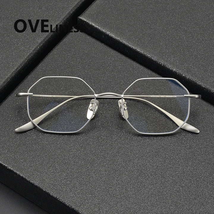 Oveliness Women's Full Rim Square Polygon Titanium Eyeglasses 62174