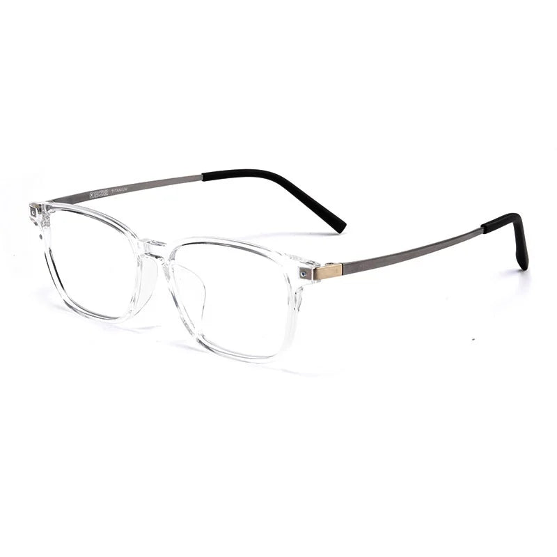 Cubojue Unisex Full Rim Square Tr 90 Titanium Eyeglasses 43095