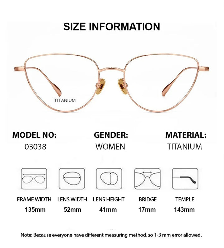 Chashma Ochki Women's Full Rim Oval Cat Eye Titanium Eyeglasses 303038