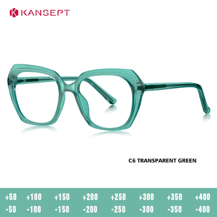 Kansept Women's Full Rim Oval Tr 90 Titanium Reading Glasses 66042