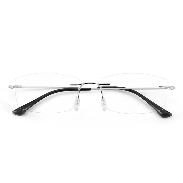 Hdcrafter Unisex Rimless Square Titanium Eyeglasses S8161 Rimless Hdcrafter Eyeglasses