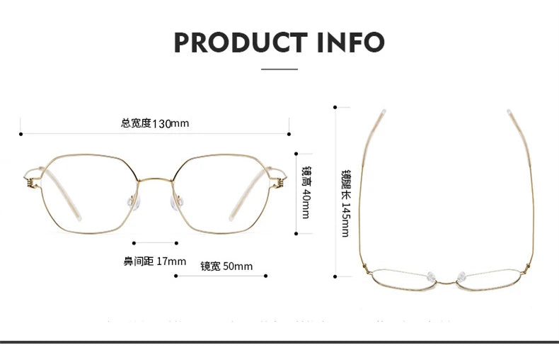 Black Mask Women's Full Rim Irregular Polygon Screwless Titanium Eyeglasses 1750 Full Rim Black Mask