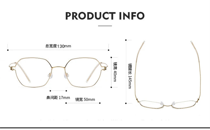 Black Mask Women's Full Rim Irregular Polygon Screwless Titanium Eyeglasses 1750 Full Rim Black Mask