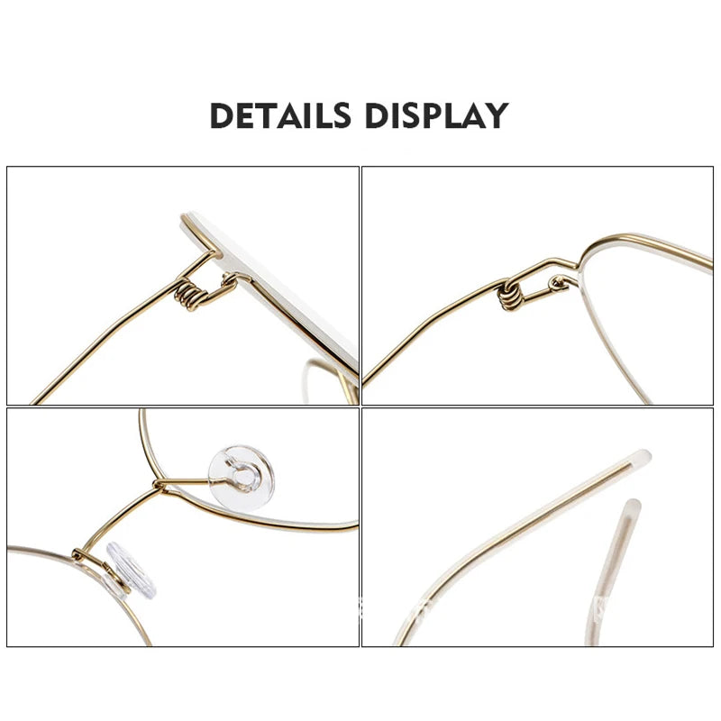 Black Mask Women's Full Rim Irregular Polygon Screwless Titanium Eyeglasses 1750 Full Rim Black Mask