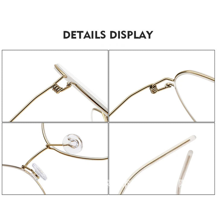 Black Mask Women's Full Rim Irregular Polygon Screwless Titanium Eyeglasses 1750 Full Rim Black Mask