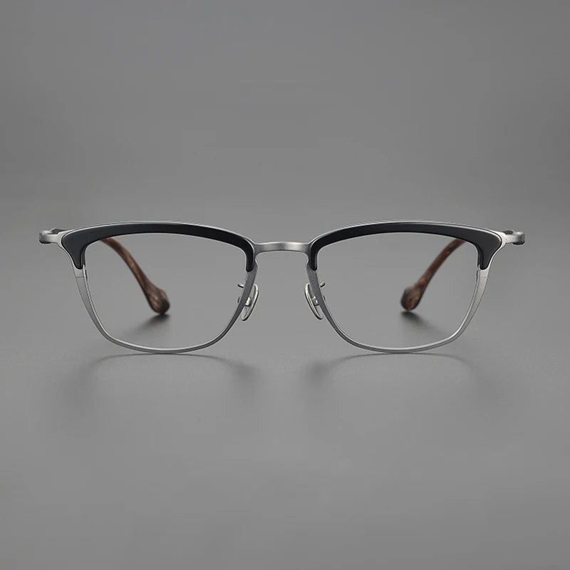 Black Mask Unisex Full Rim Big Square Titanium Acetate Eyeglasses 6069 Full Rim Black Mask