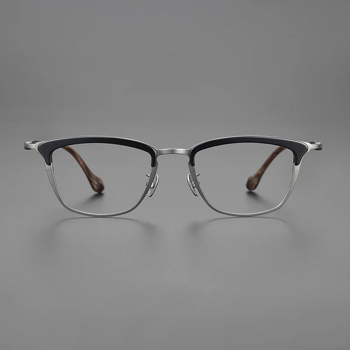 Black Mask Unisex Full Rim Big Square Titanium Acetate Eyeglasses 6069 Full Rim Black Mask