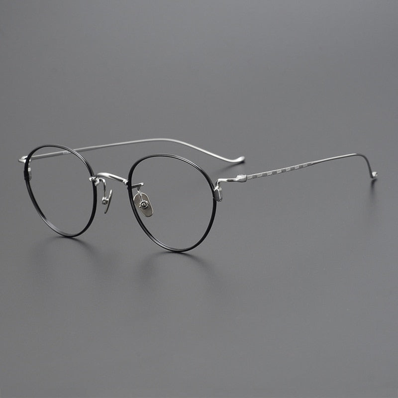 Gatenac Unisex Full Rim Round Titanium Eyeglasses Gxyj1051 Full Rim Gatenac