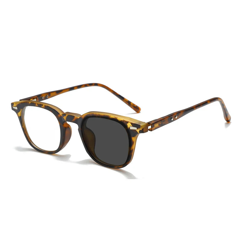 Kocolior Unisex Full Rim Square Acetate Eyeglasses L7156 Full Rim Kocolior Photochromic Leopard