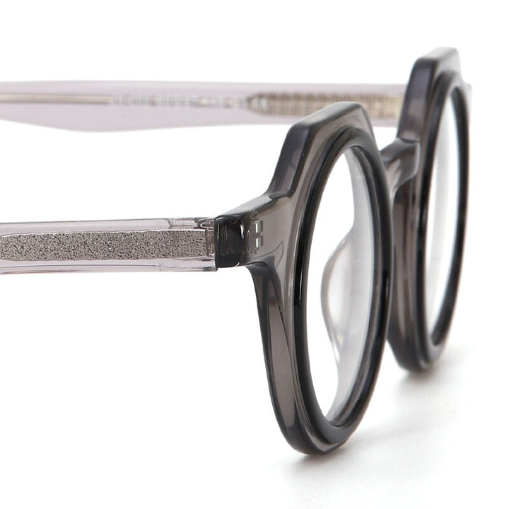 Muzz Unisex Full Rim Flat Top Round Acetate Eyeglasses 009 Full Rim Muzz