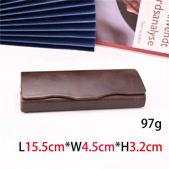 Cubojue Unisex Brown PU Leather Eyeglass Case Assorted Designs 1638 Case Cubojue Case