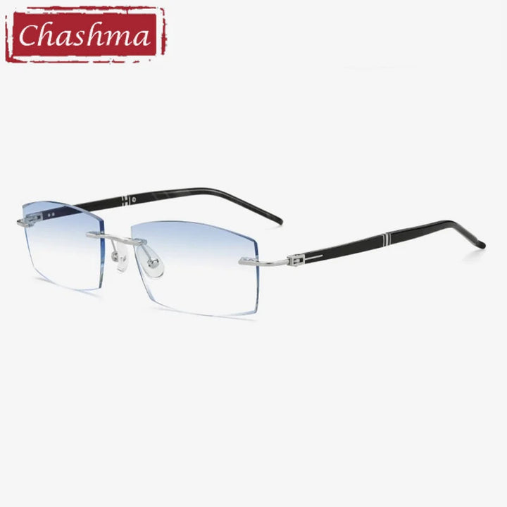 Chashma Men's Rimless Square Titanium Eyeglasses 52056