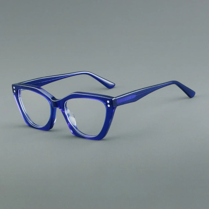 Hewei Women's Full Rim Square Cat Eye Thick Acetate Eyeglasses 88027